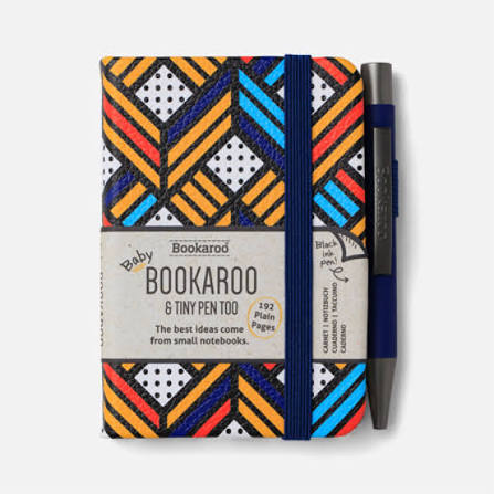 IF USA Baby Bookaroo Notebook- Navy & Yellow Geo