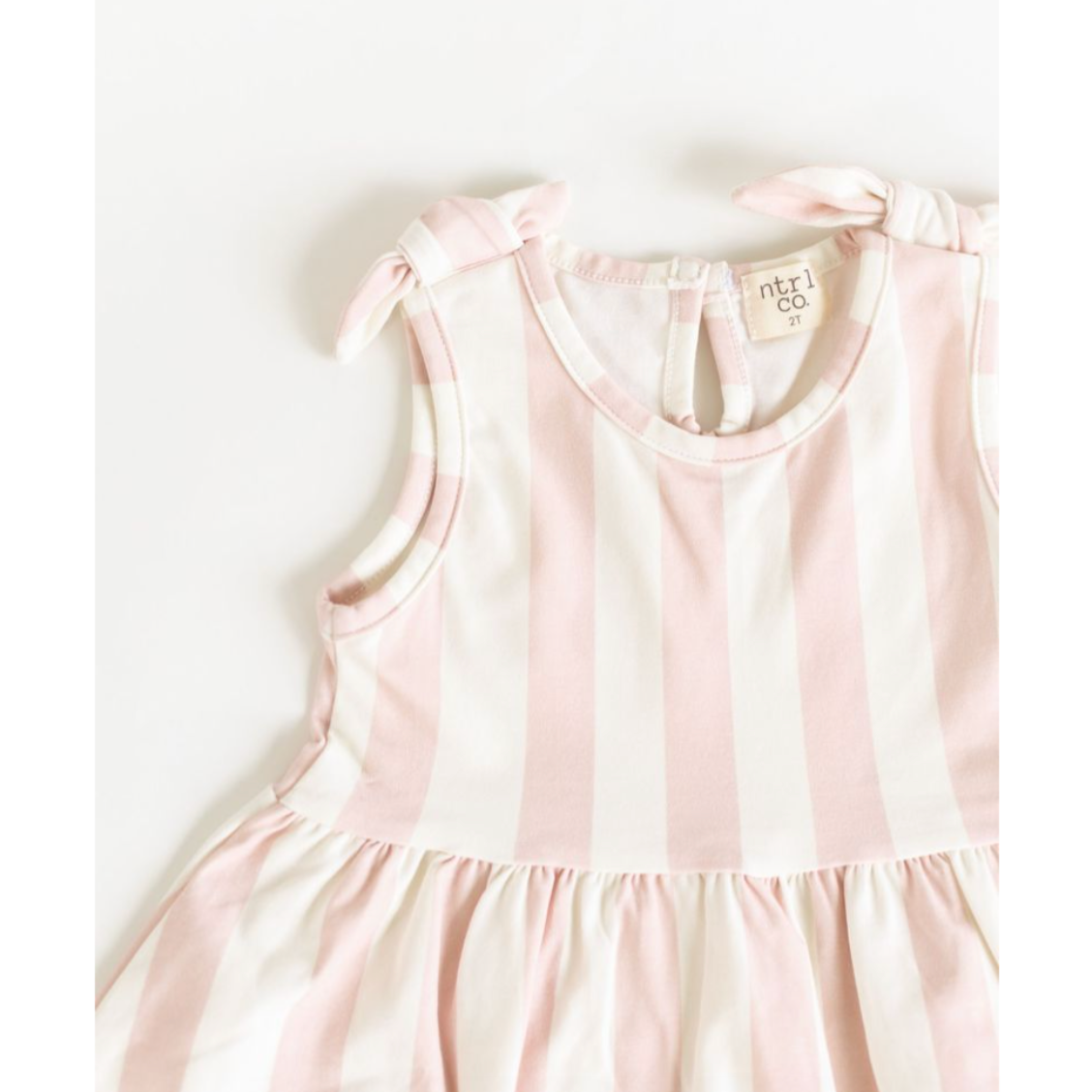ntrl co Short Sleeveless Twirl Dress- Beach Lines Pink-ntrl co-Little Giant Kidz