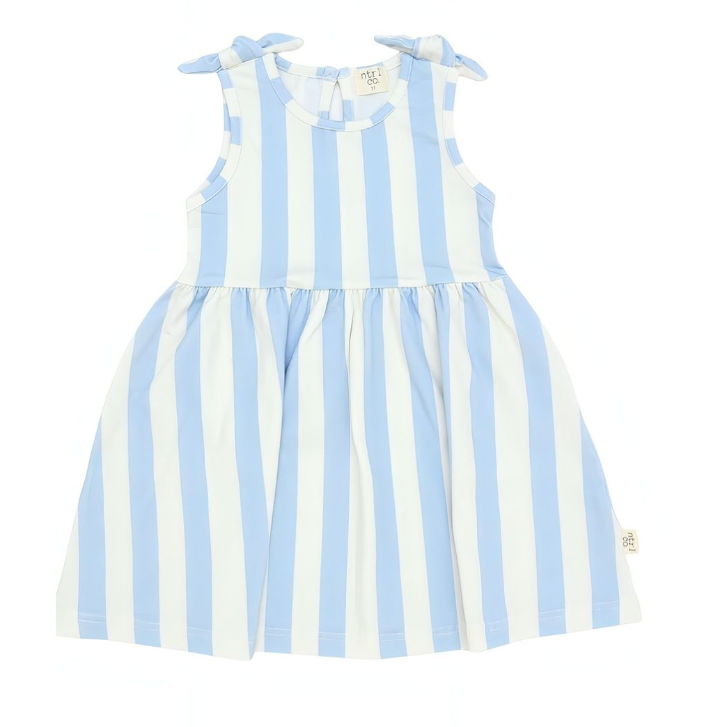 ntrl co Short Sleeveless Twirl Dress- Tide With Love Blue-ntrl co-Little Giant Kidz