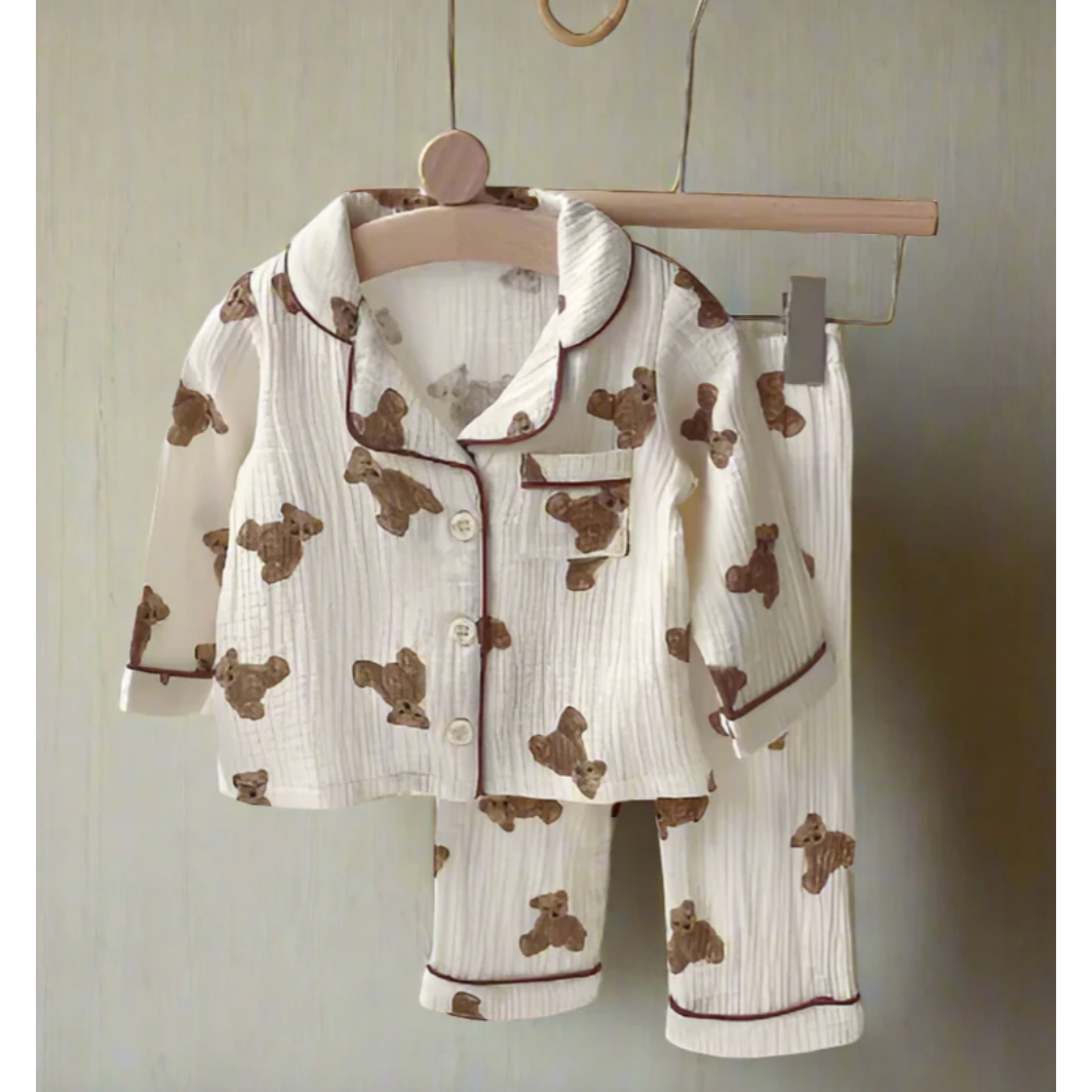 ntrl co Teddy Pajama Long Set-ntrl co-Little Giant Kidz