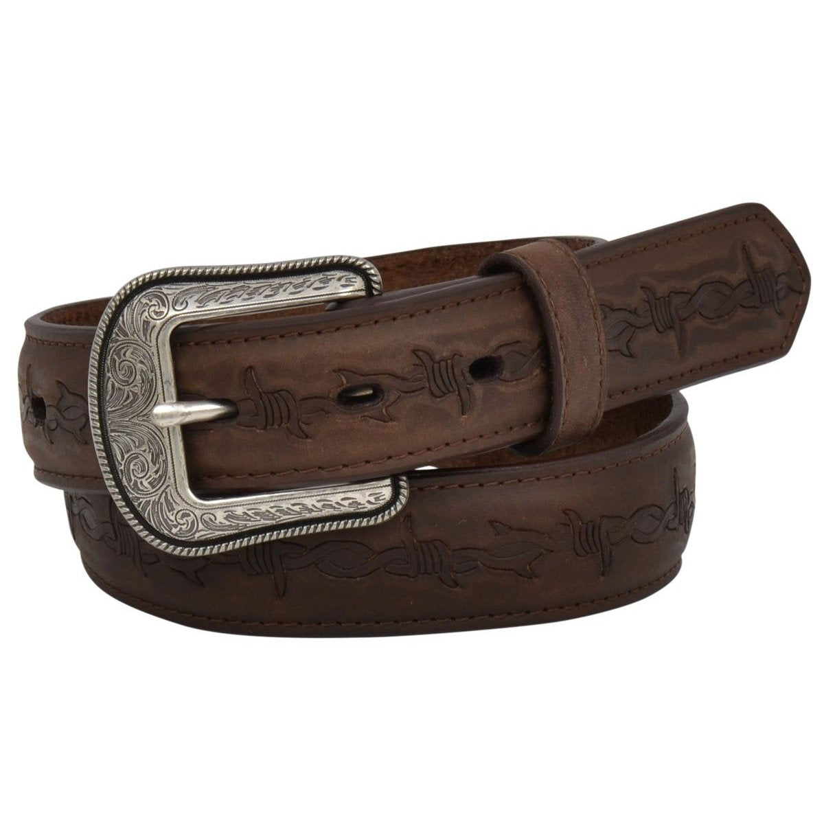 3D Belt Company Toddler Boys' Belt 1 1/4" Crazy Correct Barb Wire - Brown-M & F Western Products-Little Giant Kidz