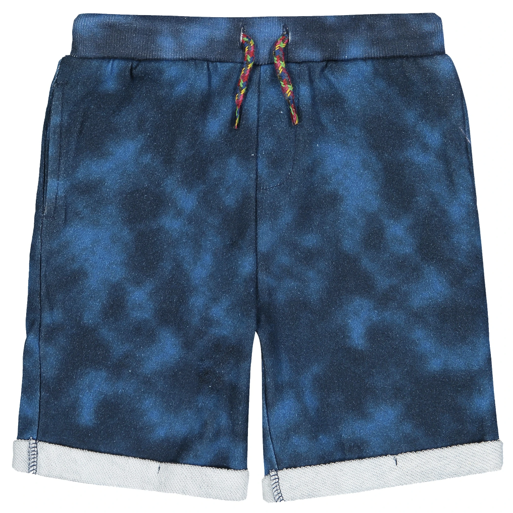 Andy & Evan Boys French Terry Shorts - Navy Tie Dye-ANDY & EVAN-Little Giant Kidz
