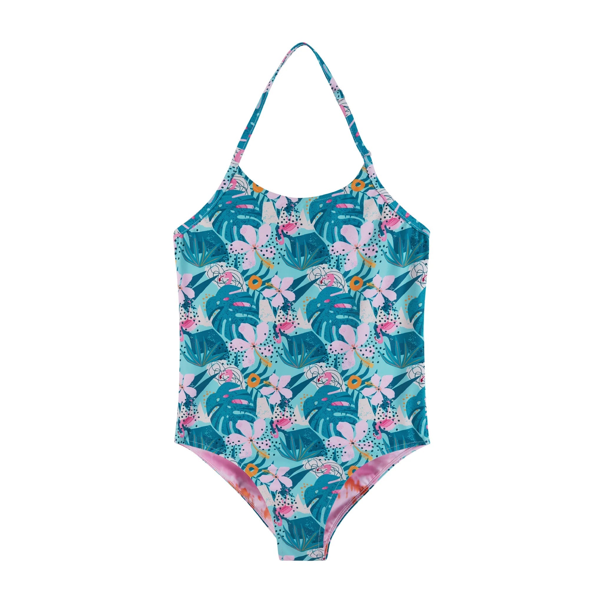 Andy & Evan Tween UPF 50+ Aqua & Tie Dye Reversible Swim Suit