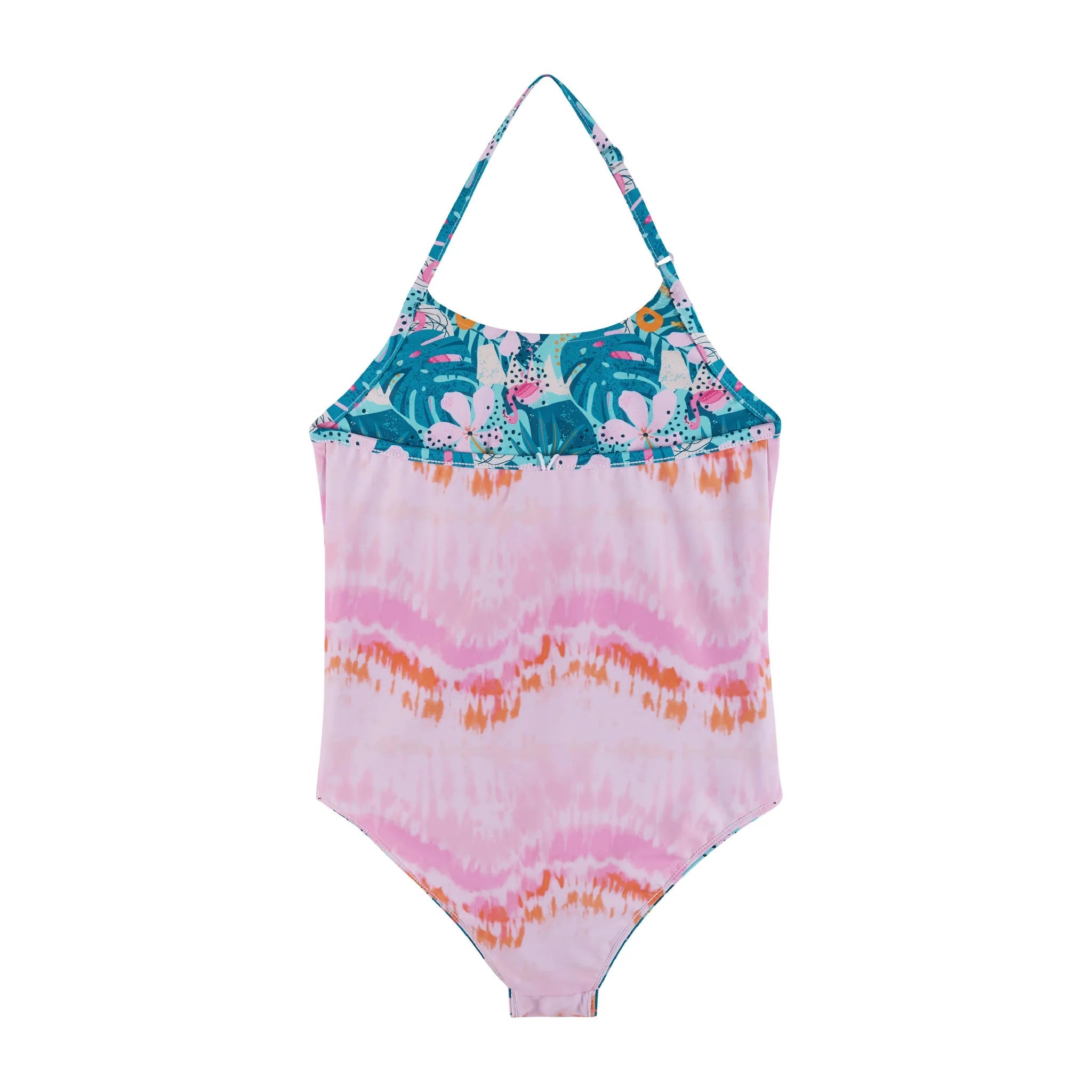 Andy & Evan Tween UPF 50+ Aqua & Tie Dye Reversible Swim Suit