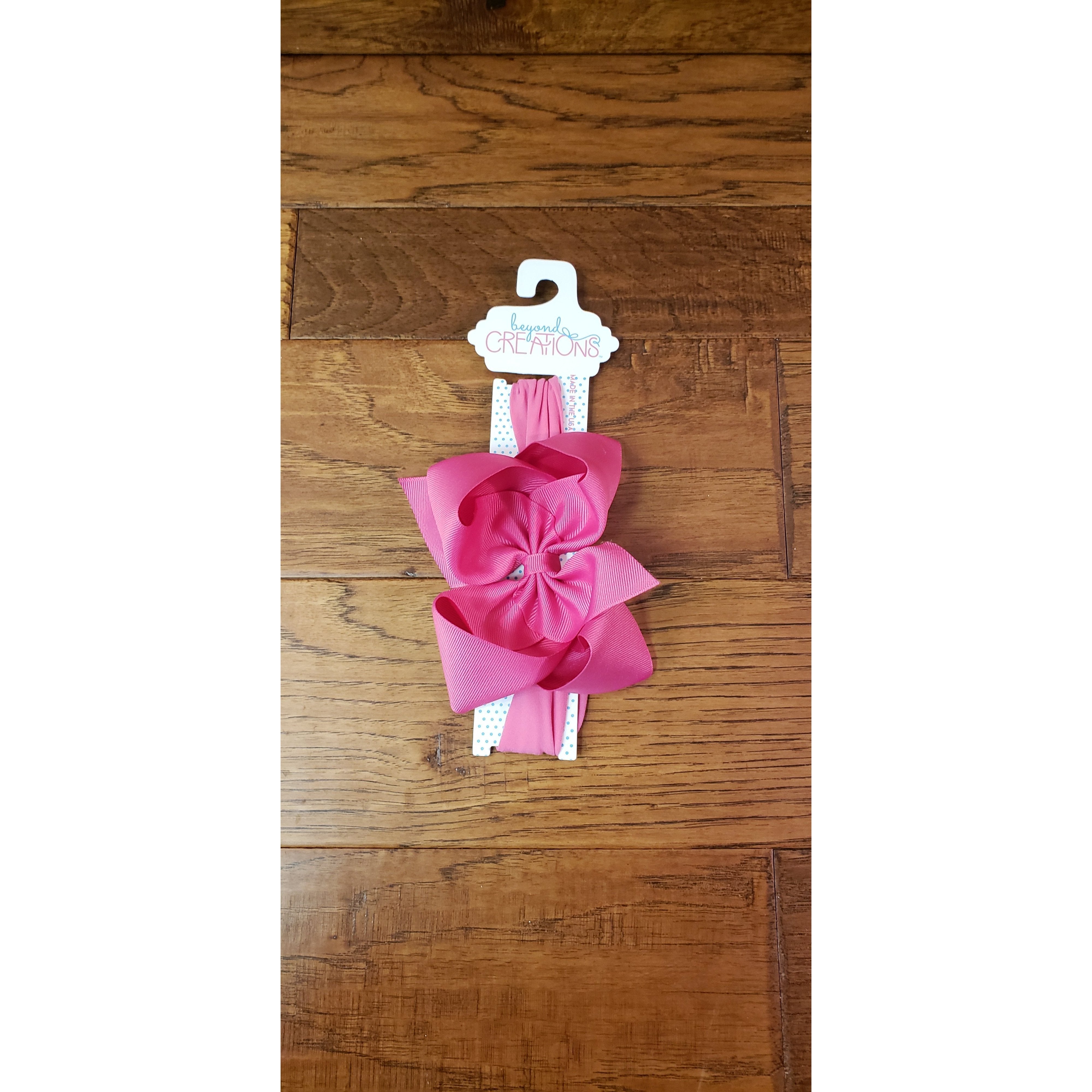 Beyond Creations Pantyhose Headband w/5.5" XL Grosgrain Bow Size 1 (3 Months+)-BEYOND CREATIONS-Little Giant Kidz