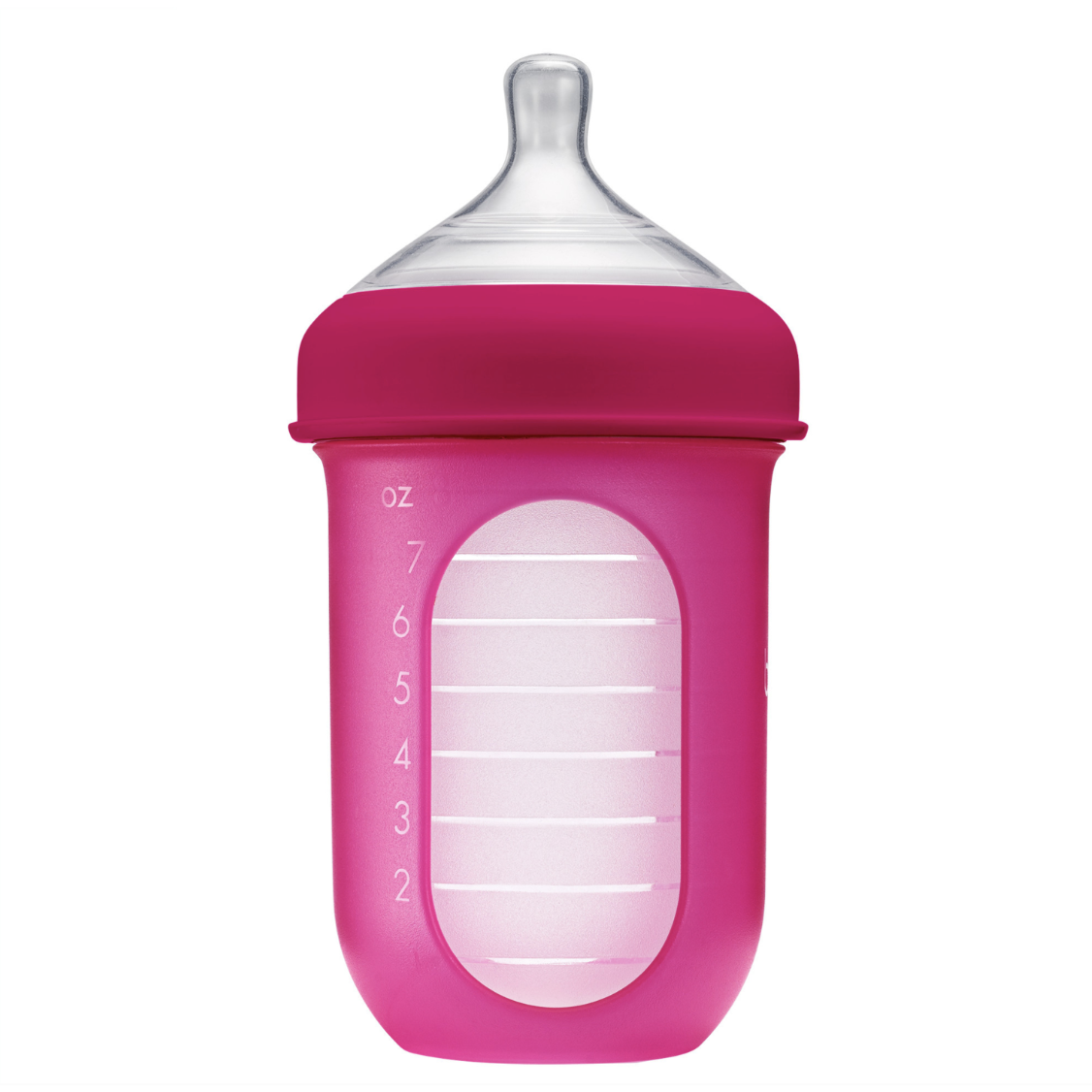 Boon NURSH Silicone Pouch Bottle 8oz (3-Pack) - Pink-BOON-Little Giant Kidz