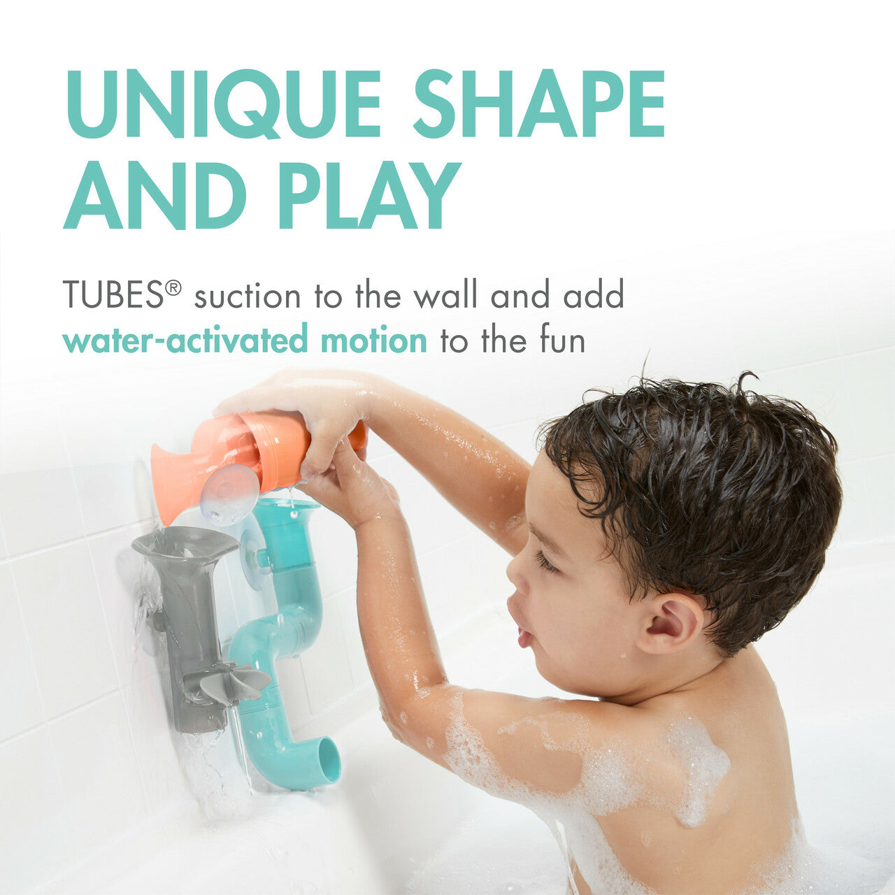 Boon TUBES Building Bath Toy Set - Cantaloupe/Multi-BOON-Little Giant Kidz