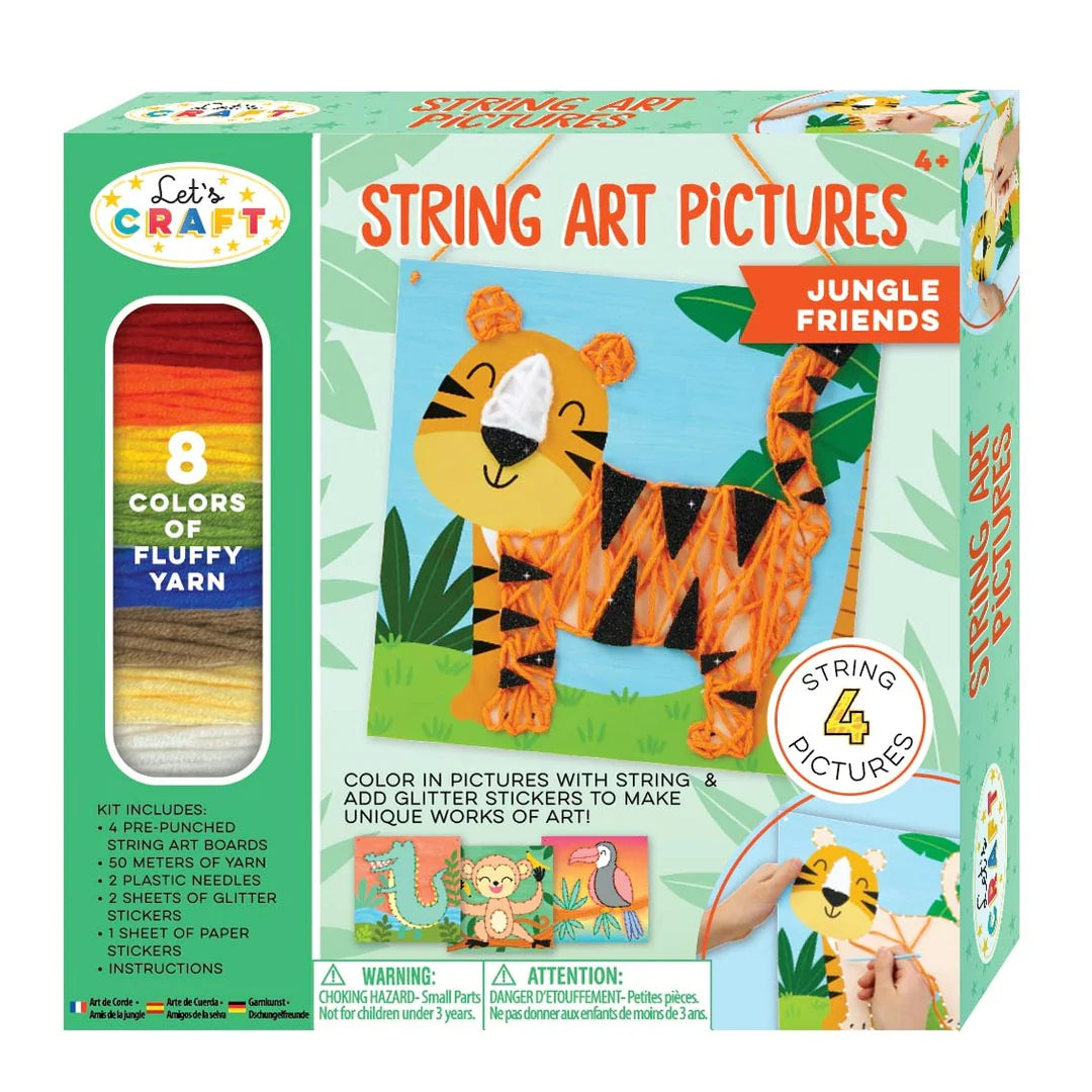 Bright Stripes String Art Pictures Jungle Friends-Bright Stripes-Little Giant Kidz