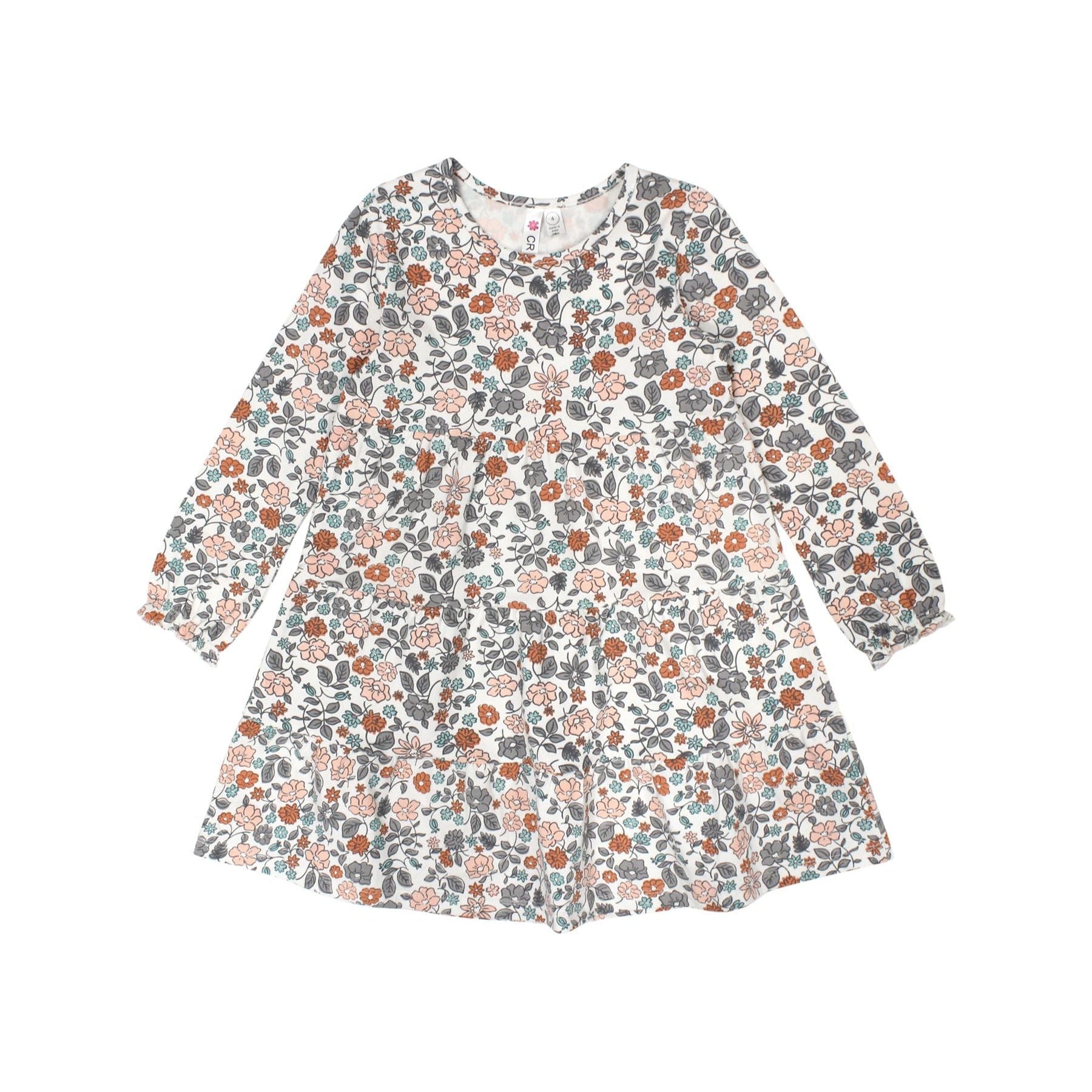 CR Kids Pretty Floral Multi Tier Twirl Dress-CR KIDS-Little Giant Kidz