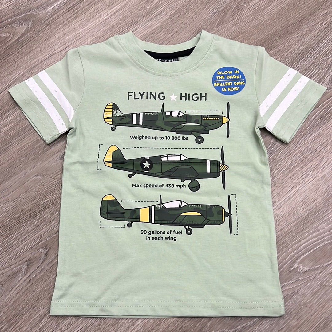 CR Sports Camo Military Planes Graphic Print Top - Glow in the Dark-CR SPORTS-Little Giant Kidz