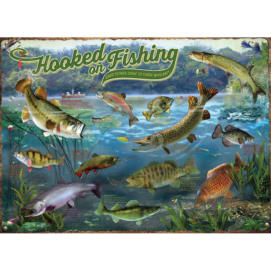Cobble Hill 1000 Piece (Family) Puzzle - Hooked on Fishing-COBBLE HILL PUZZLE CO-Little Giant Kidz