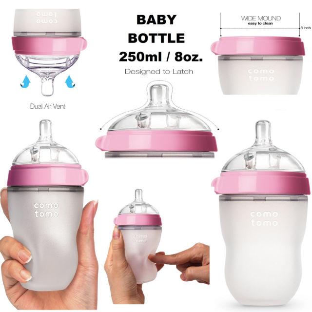Comotomo™ 8oz Baby Bottle Pink-COMO TOMO-Little Giant Kidz