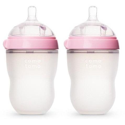 Comotomo™ 8oz Baby Bottles in Pink 2pk-COMO TOMO-Little Giant Kidz
