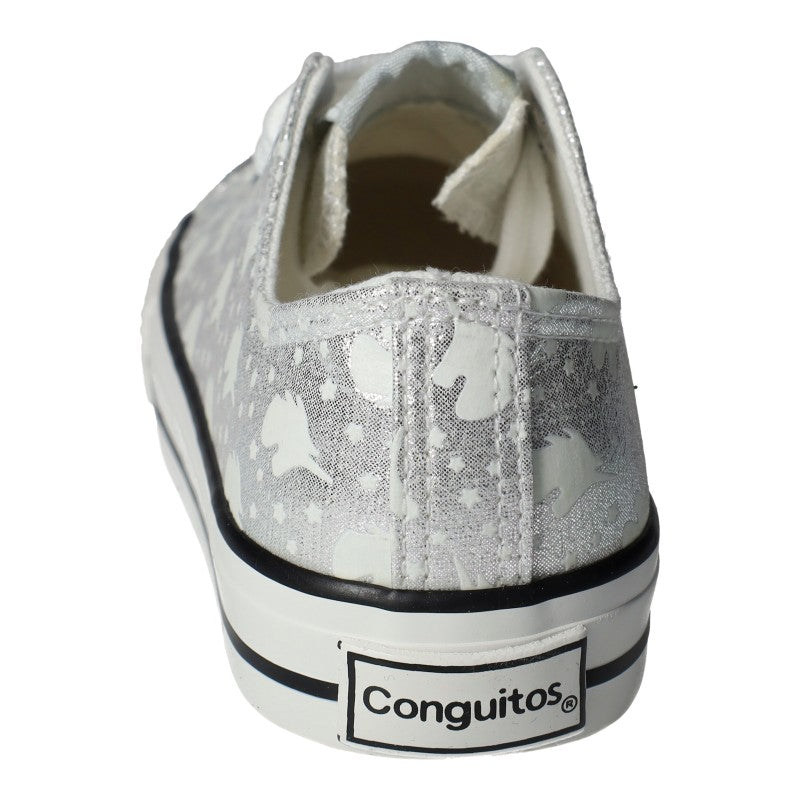 Conguitos Lona Silver Unicorn Print Canvas Shoes-Conguitos-Little Giant Kidz