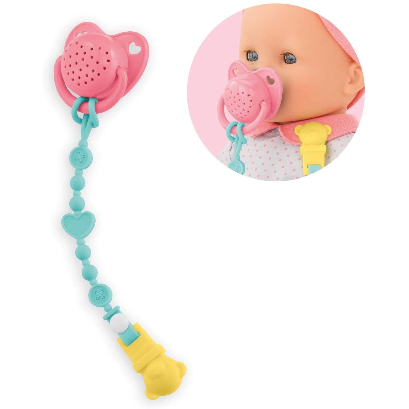 Corolle - Pacifier with 15 Sounds - For 14" Baby Dolls, Pink/Blue-COROLLE-Little Giant Kidz