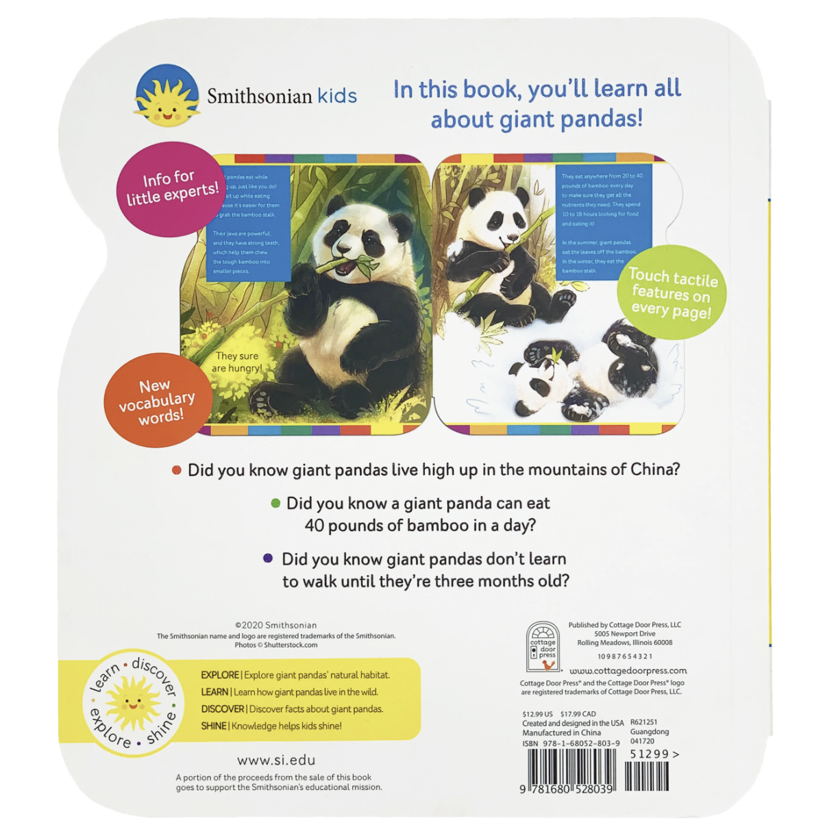 Cottage Door Press: Smithsonian Kids: Panda (Board Book)-COTTAGE DOOR PRESS-Little Giant Kidz