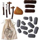 Creative Co-Op Handmade Canvas Fire Pit Kit with Embroidery, Set of 20 Pieces in Drawstring Bag-COOP-Little Giant Kidz