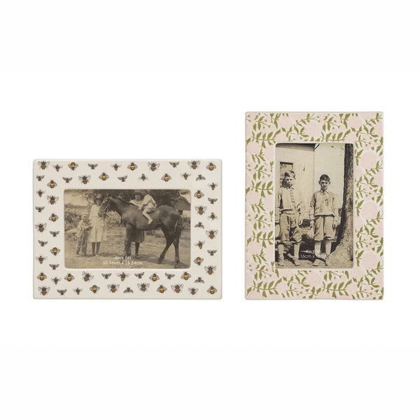 Creative Co-Op Stoneware Patterned Photo Frame - Assorted Style-COOP-Little Giant Kidz