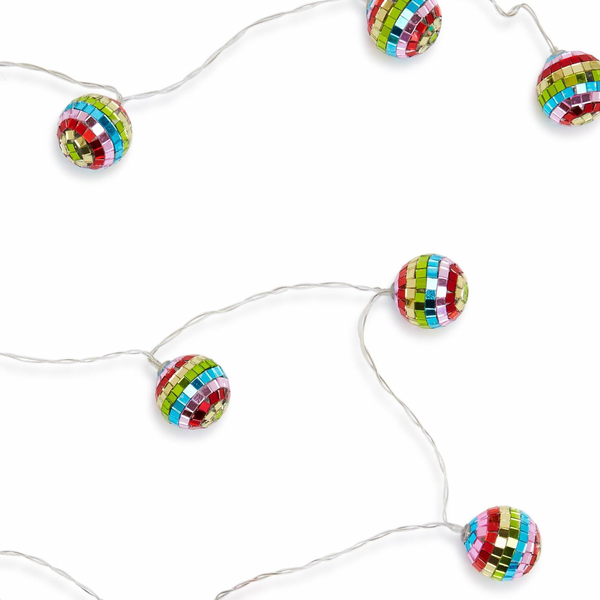 Cupcakes & Cartwheels Rainbow Disco Ball LED String Lights-CUPCAKES & CARTWHEELS-Little Giant Kidz