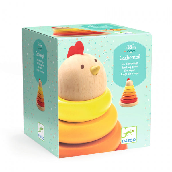 DJECO Early Learning Cachempil Hen Wooden Stacking Toy-DJECO-Little Giant Kidz