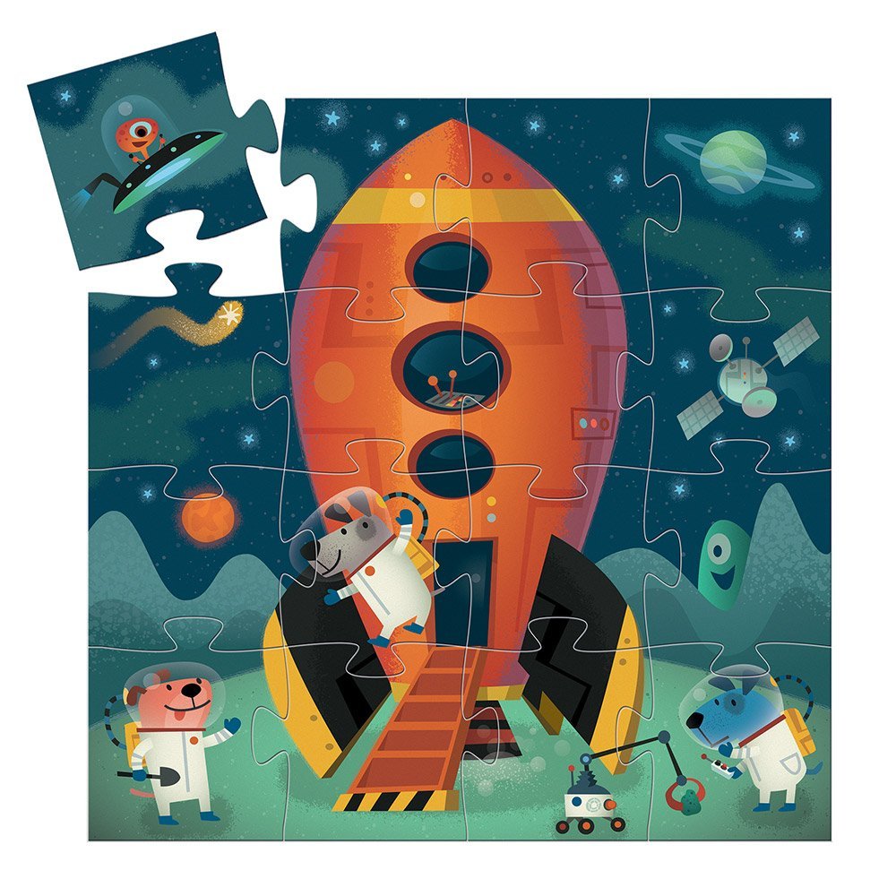 DJECO Mini Silhouette Puzzle - Spaceship (16 Pieces)-DJECO-Little Giant Kidz