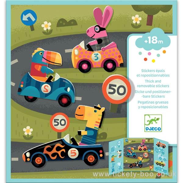 DJECO Petit Gifts 18M+ Reusable Stickers - Cars-DJECO-Little Giant Kidz