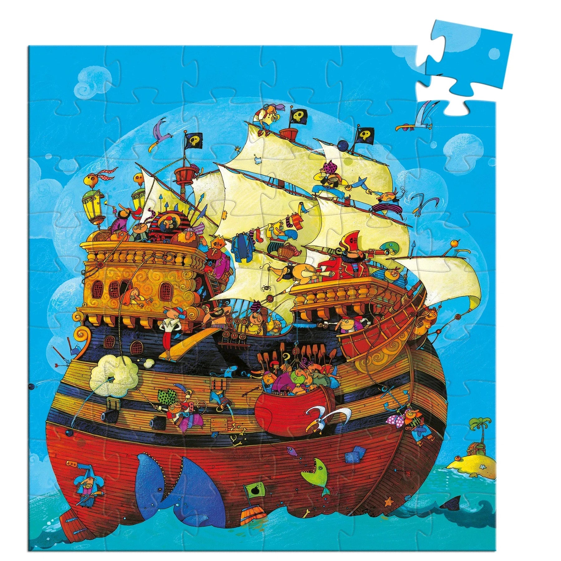 DJECO Silhouette Puzzle - Barbarossa's Boat (54 Pieces)-DJECO-Little Giant Kidz