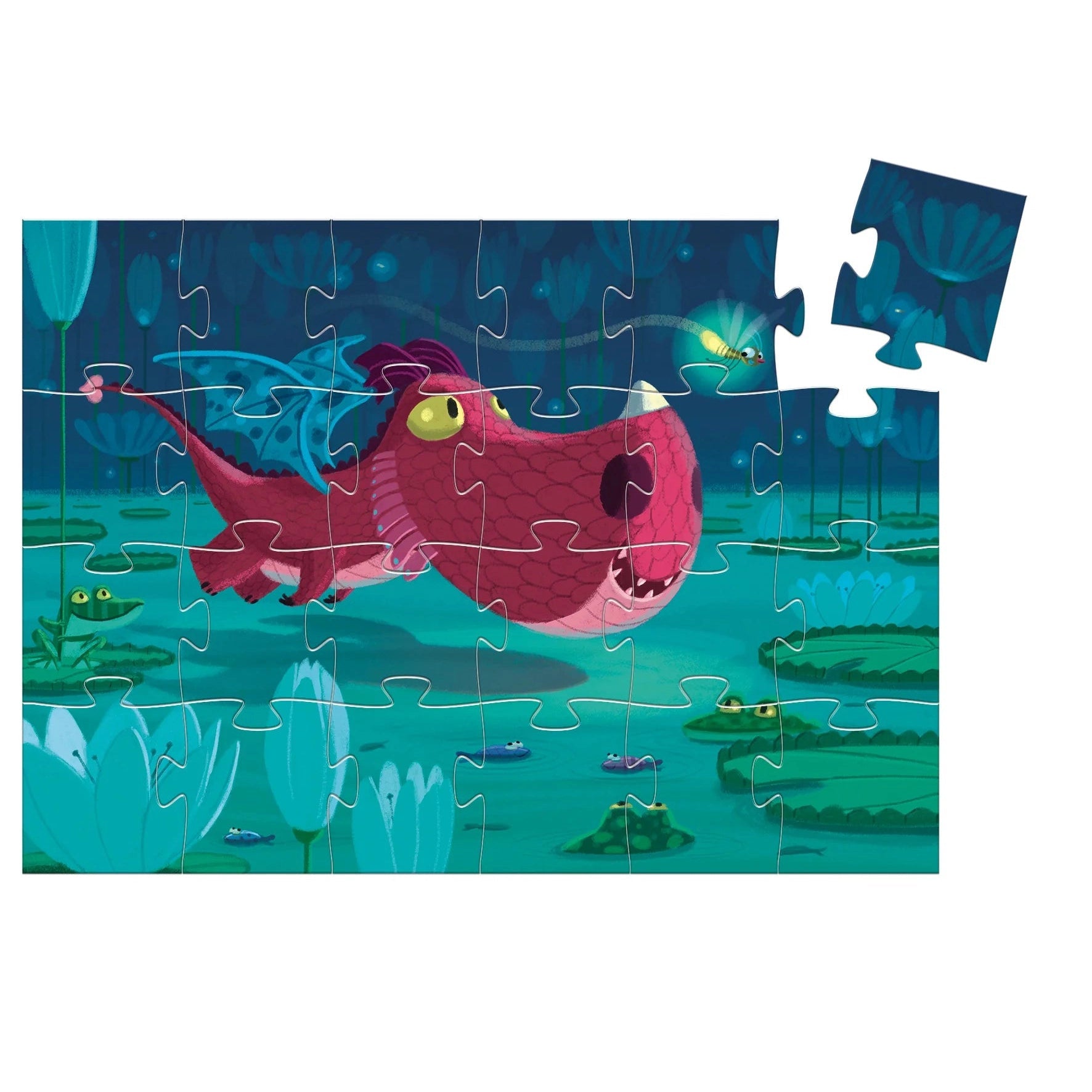 DJECO Silhouette Puzzle - Edmond the Dragon (24 Pieces)-DJECO-Little Giant Kidz