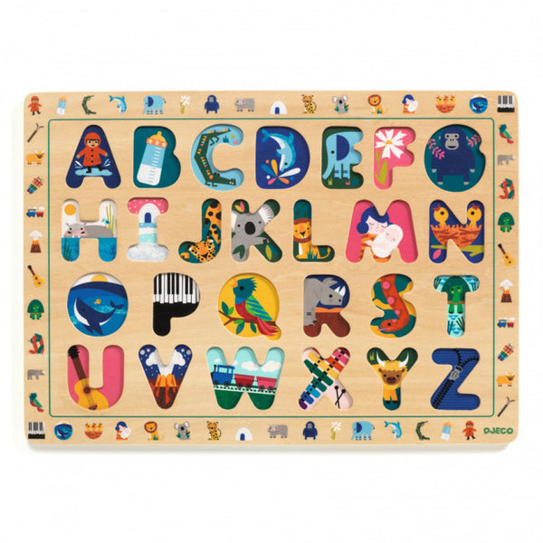 DJECO Wooden Puzzle ABC-DJECO-Little Giant Kidz