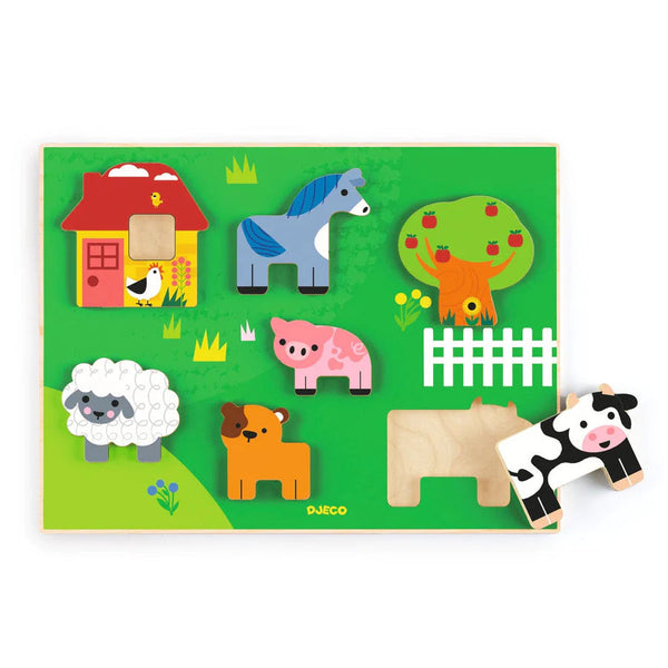 DJECO Wooden Puzzle Farm Story-DJECO-Little Giant Kidz