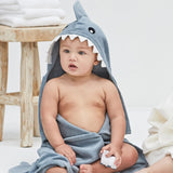 Elegant Baby Hooded Bath Wrap - Slate Shark-ELEGANT BABY-Little Giant Kidz