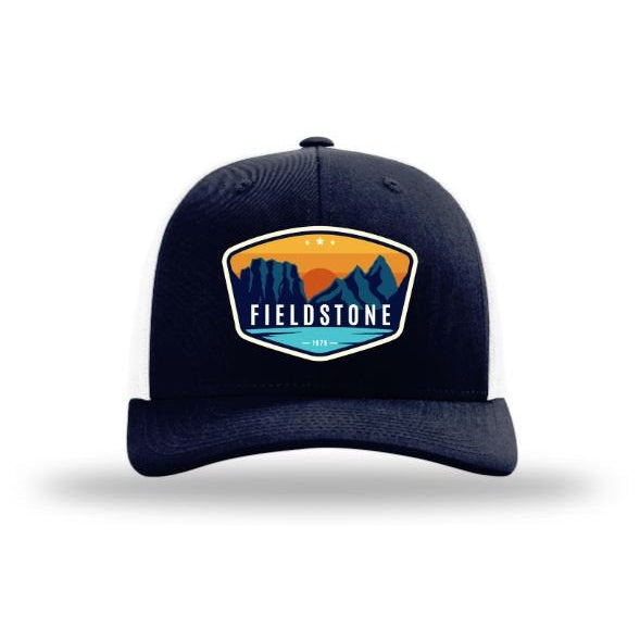 Fieldstone Trucker Sunset Hat - Royal/Steel-Fieldstone Apparel-Little Giant Kidz