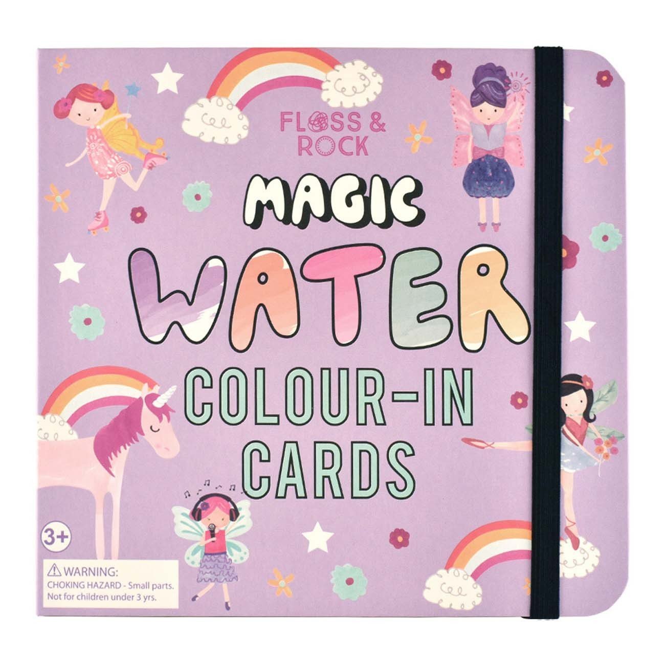 Floss & Rock Magic Water Colour-In Cards - Fairy Unicorn-FLOSS & ROCK-Little Giant Kidz