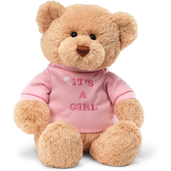 GUND It’s a Girl T-Shirt Teddy Bear Stuffed Animal Plush - 12"-GUND-Little Giant Kidz