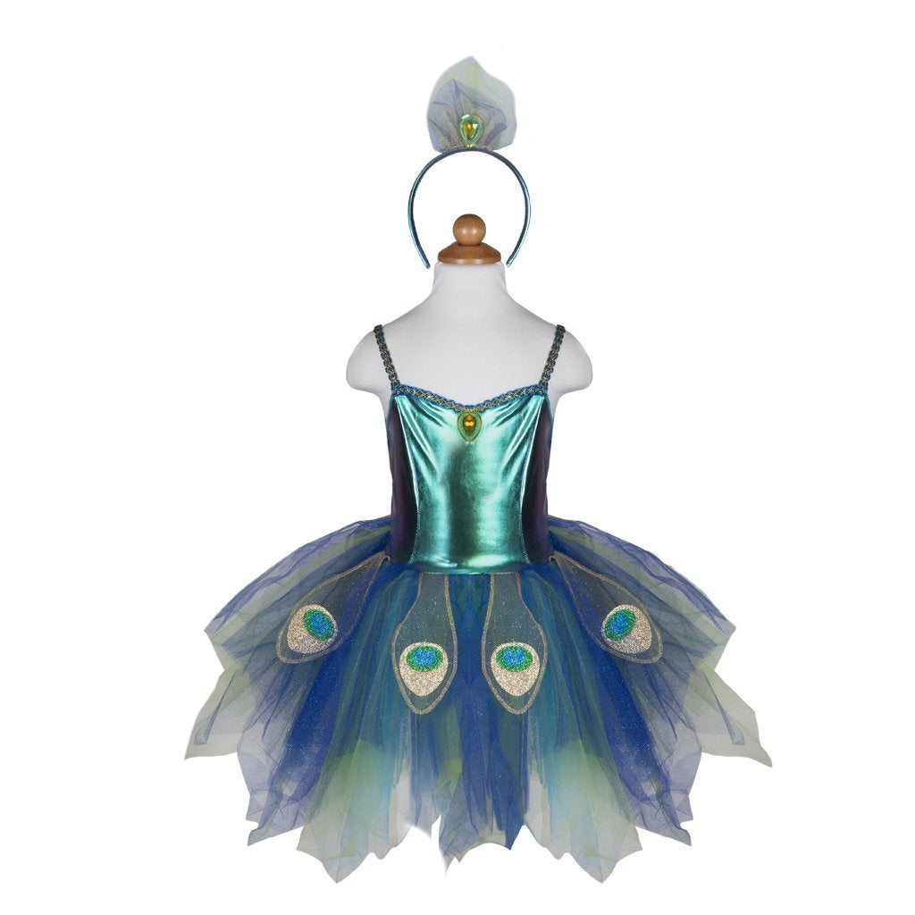 Great Pretenders Dress - Pretty Peacock with Headband-Great Pretenders-Little Giant Kidz