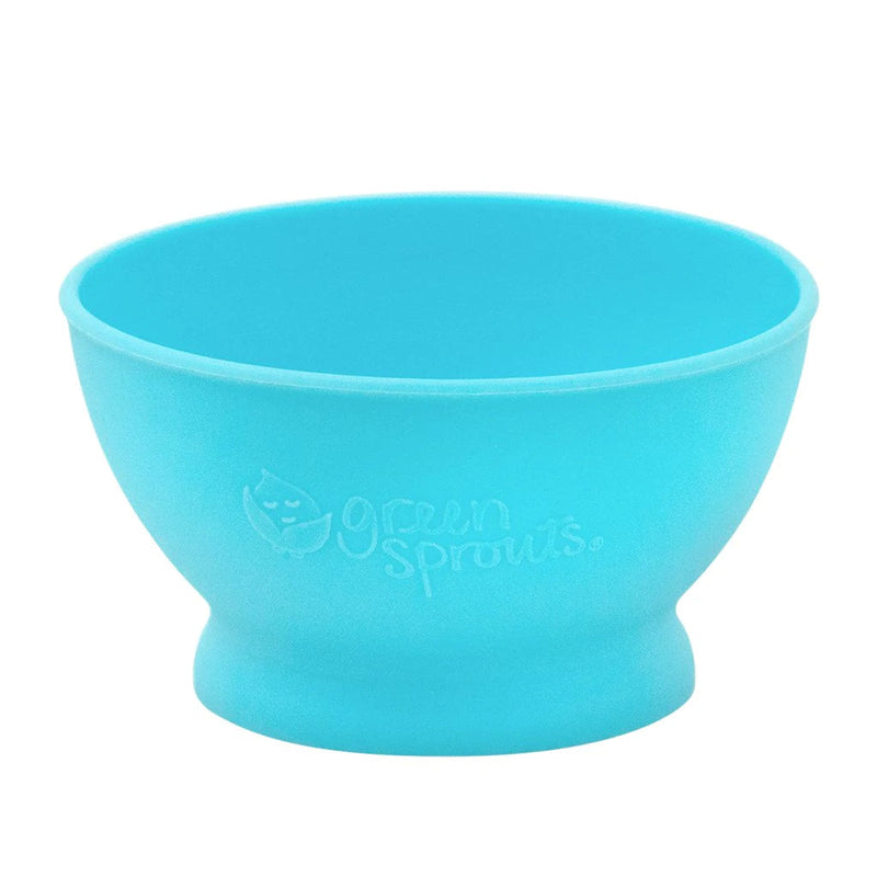 Green Sprouts Feeding Bowl Made From Silicone - Aqua (6M+)-Green Sprouts-Little Giant Kidz