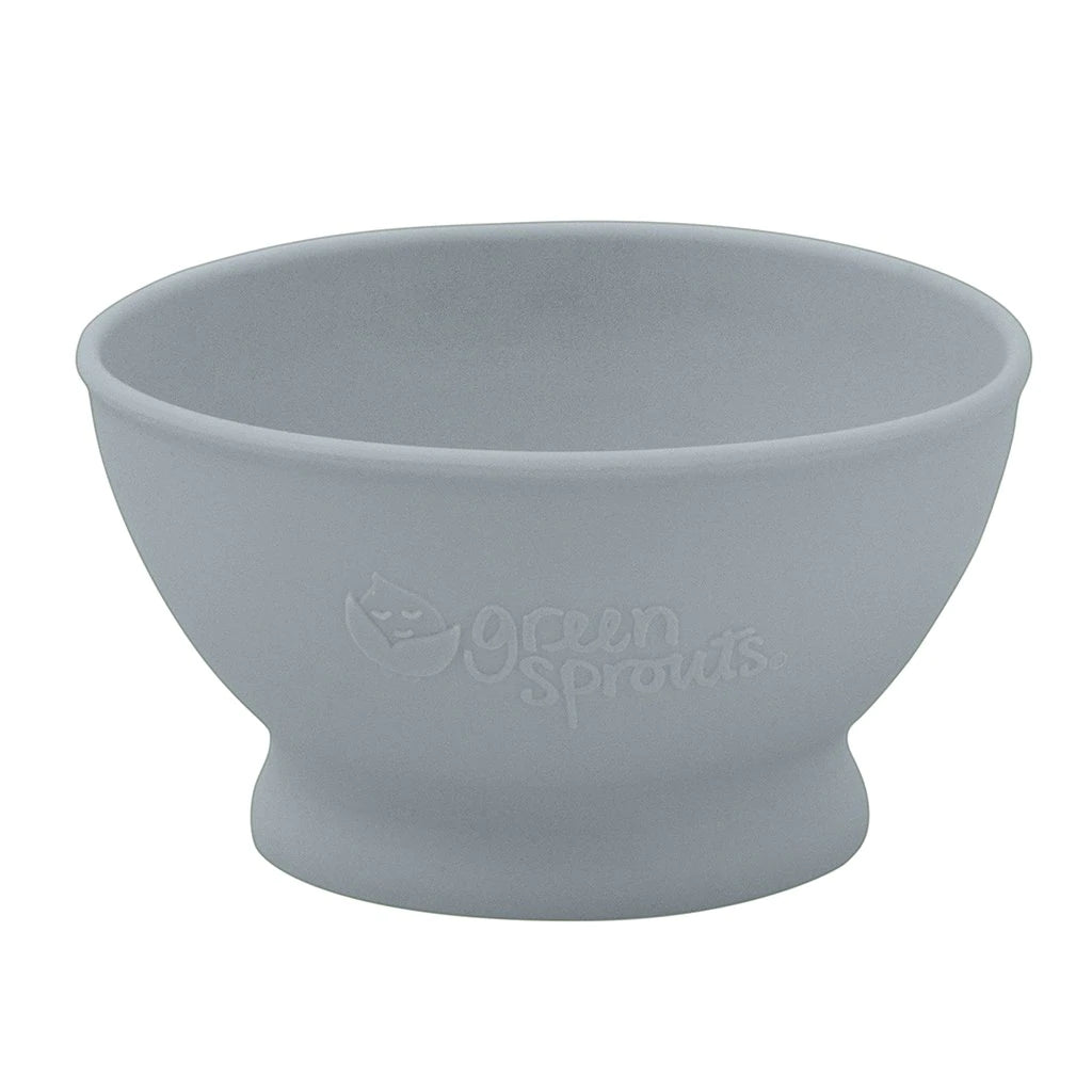 Green Sprouts Feeding Bowl Made From Silicone - Gray (6M+)-Green Sprouts-Little Giant Kidz