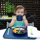 Green Sprouts Learning Cup Made From Silicone - Navy (12M+)-Green Sprouts-Little Giant Kidz