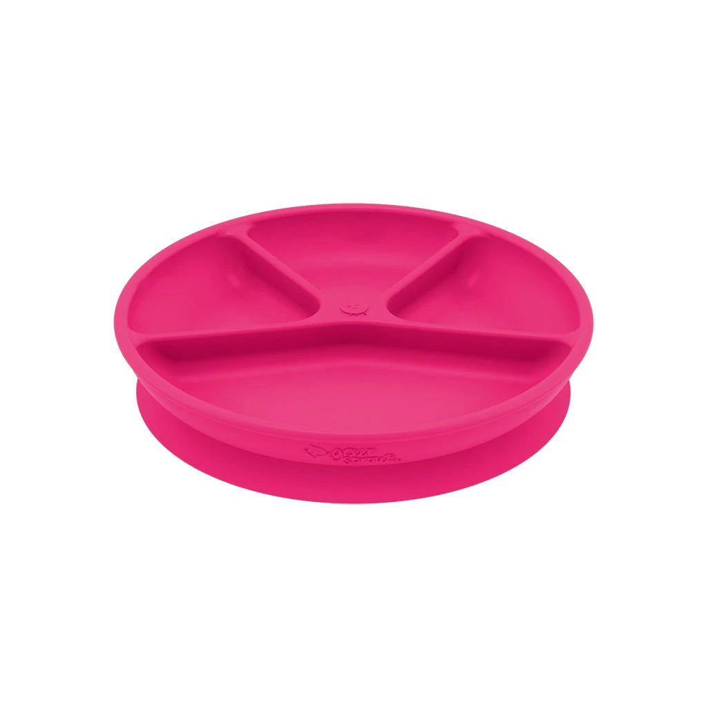 Green Sprouts Learning Plate Made From Silicone - Pink (12M+)-Green Sprouts-Little Giant Kidz