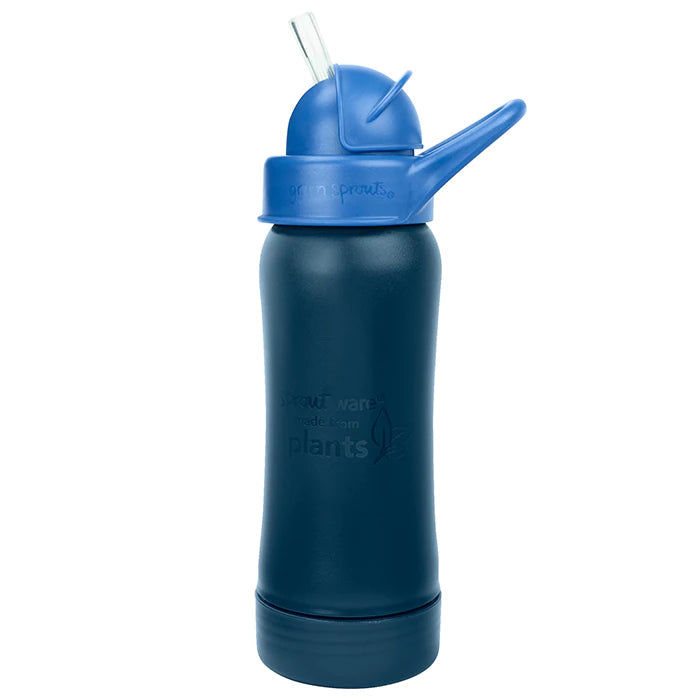 Green Sprouts Sprout Ware® Straw Bottle made from Plants Navy (9M+)-Green Sprouts-Little Giant Kidz