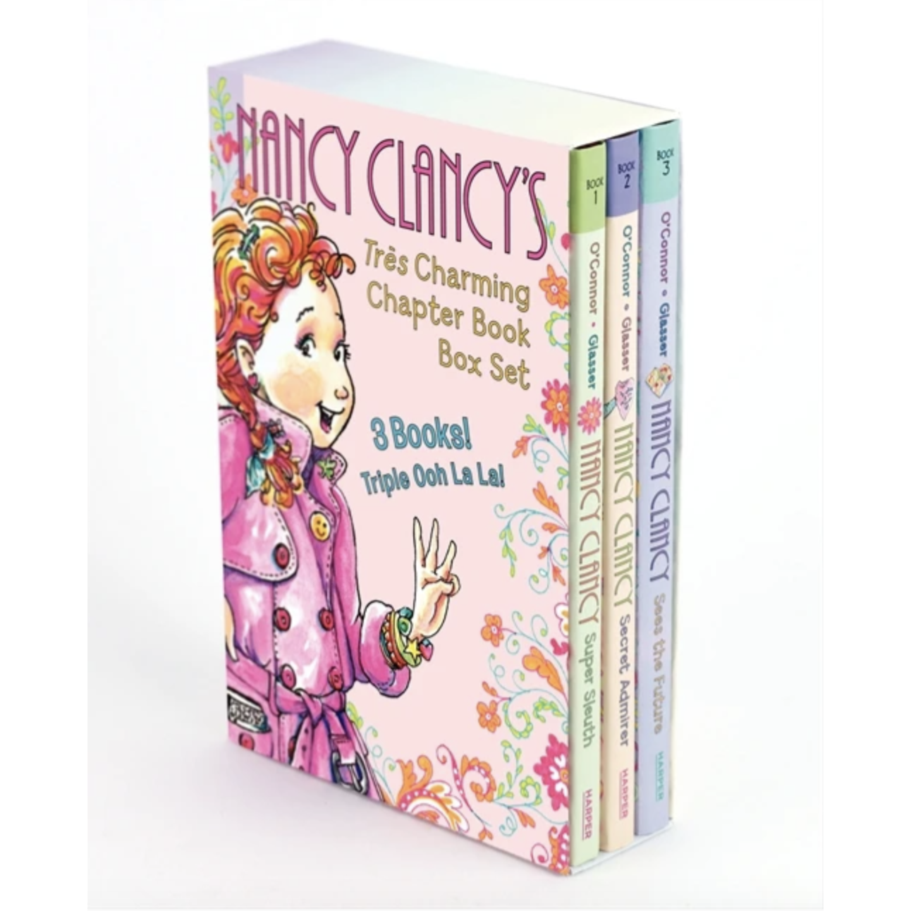 Harper Collins: Fancy Nancy: Nancy Clancy's Tres Charming Chapter Book Box Set (Paperback Book)-HARPER COLLINS PUBLISHERS-Little Giant Kidz
