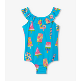 Hatley Fruity Pops Ruffle Sleeve One Piece Swimsuit - Blue Atoll-HATLEY-Little Giant Kidz