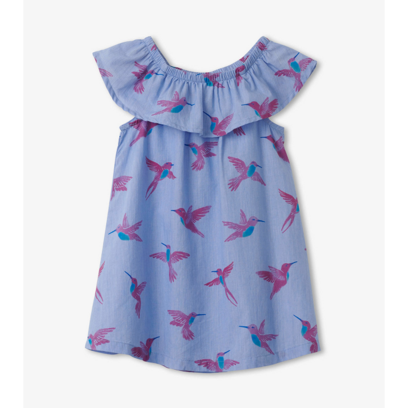 Hatley Happy Hummingbirds Baby Ruffle Dress - Jacaranda-HATLEY-Little Giant Kidz