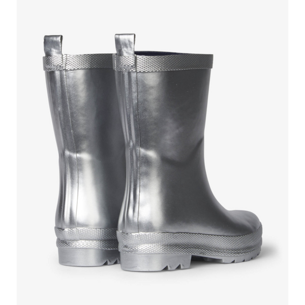 Hatley Silver Shimmer Rain Boots - Silver-HATLEY-Little Giant Kidz