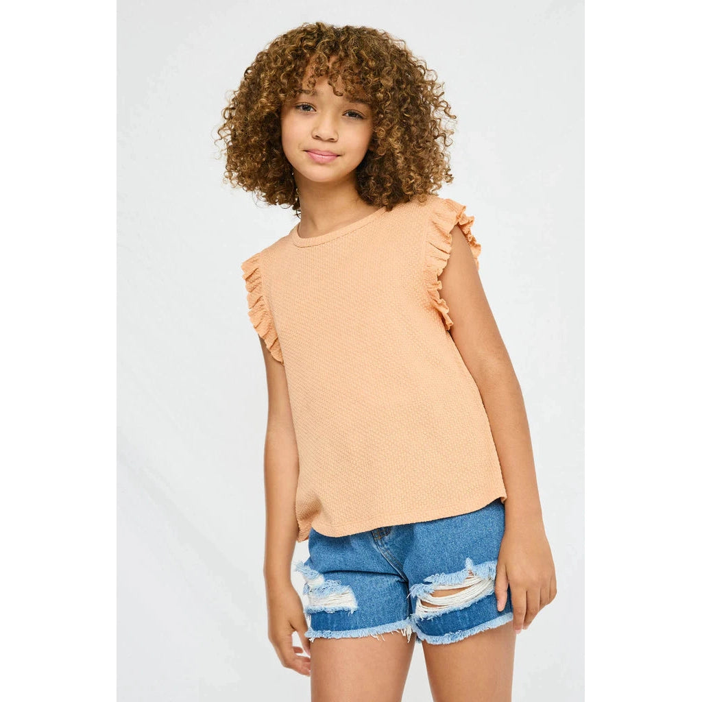 Hayden Girls Textured Knit Tank Top-HAYDEN GIRLS-Little Giant Kidz