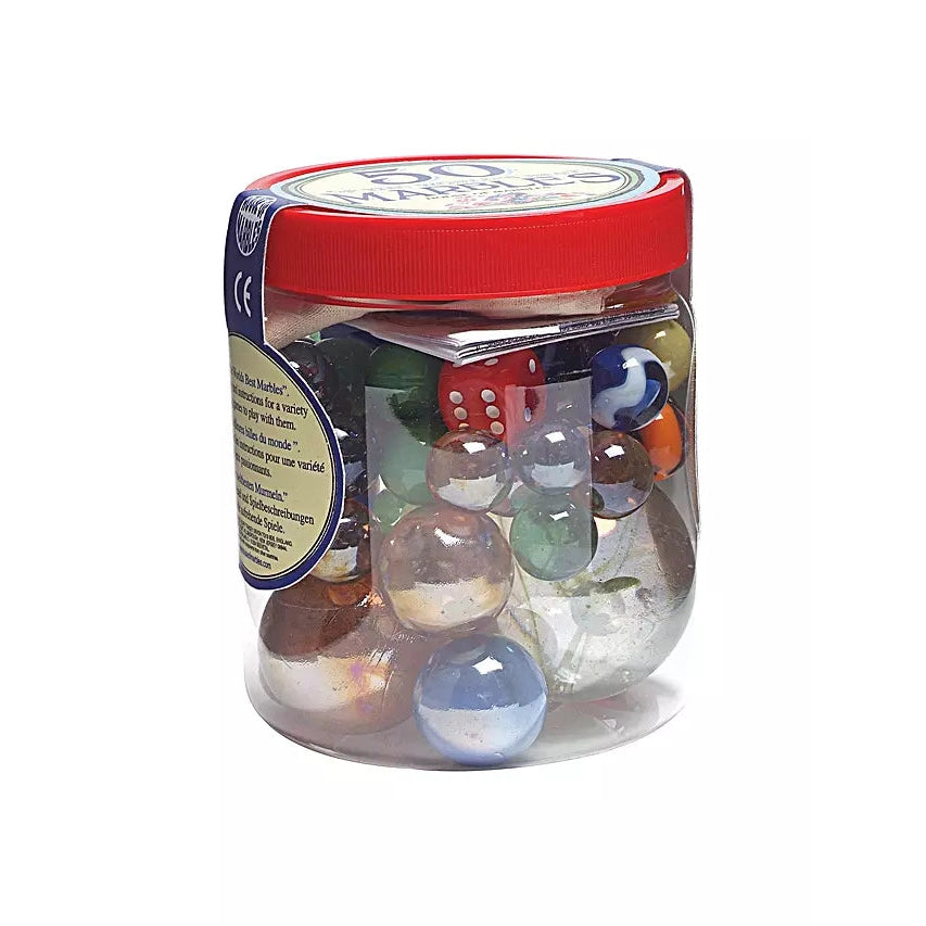 House Of Marbles 50 of the World's Best Marbles with Dice, Cotton Bag & Games Instructions-House Of Marbles-Little Giant Kidz
