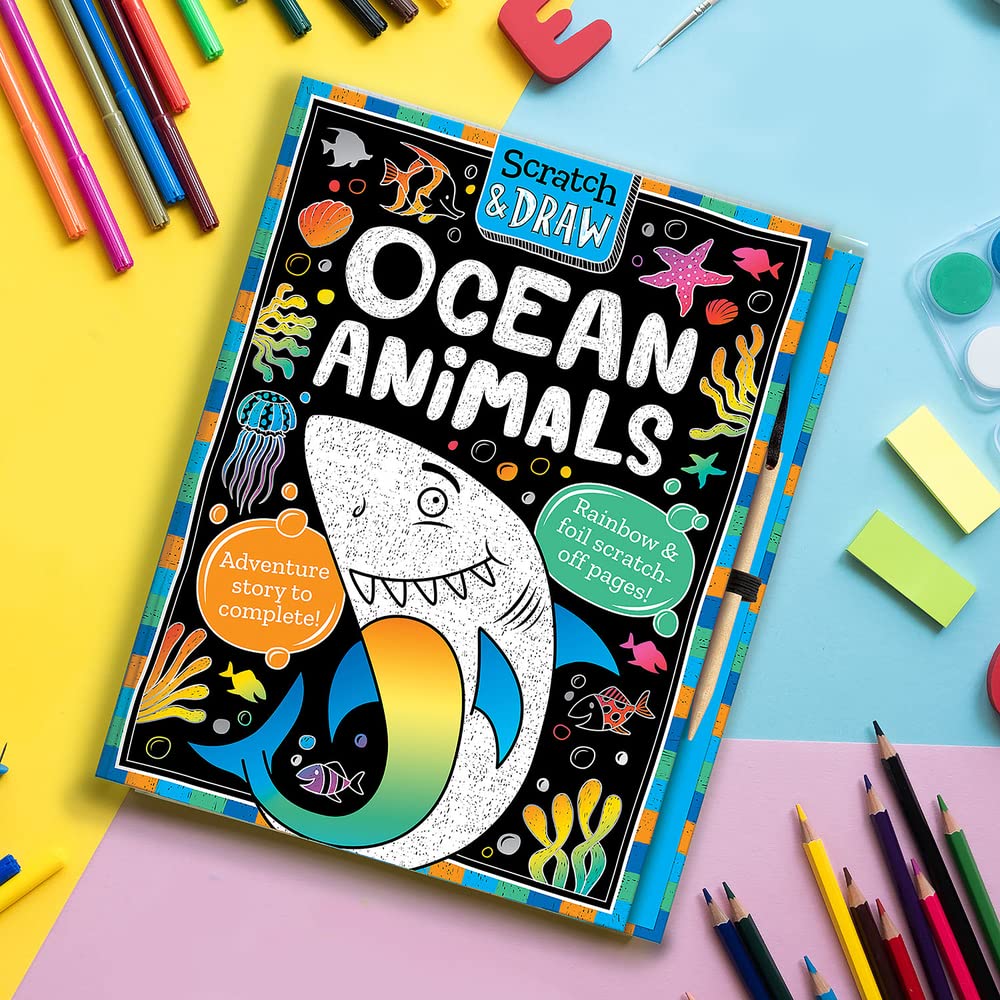 Imagine That Publishing: Scratch and Draw Ocean Animals (Hardcover Book)-Imagine That Publishing-Little Giant Kidz