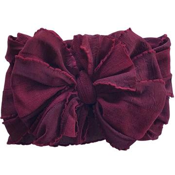 In Awe Couture Maroon Ruffle Headband-IN AWE COUTURE-Little Giant Kidz