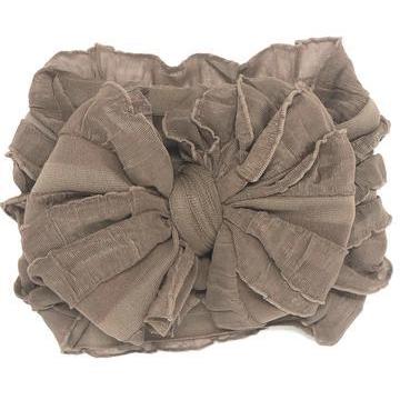 In Awe Couture Mocha Ruffle Headband-IN AWE COUTURE-Little Giant Kidz