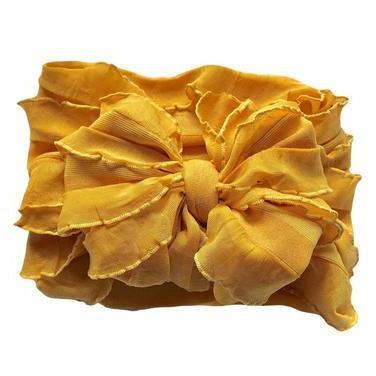 In Awe Couture Ruffle Headband - Mustard-IN AWE COUTURE-Little Giant Kidz